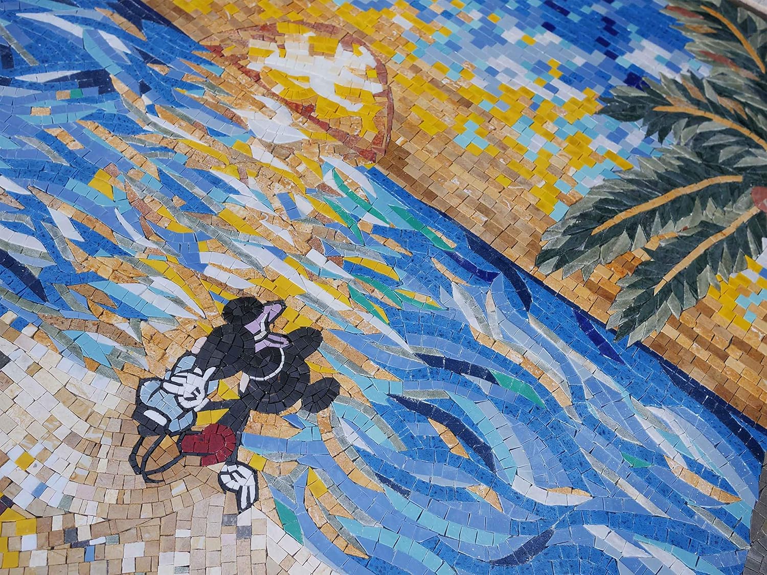 Amazon Com Mickey Minnie On The Shore Mosaic Wall Art Mosaic Designs Mosaic Artwork Mosaic Wall Art Floor Inlay By Mozaico Handmade Mosaics 47 X 24 Handmade
