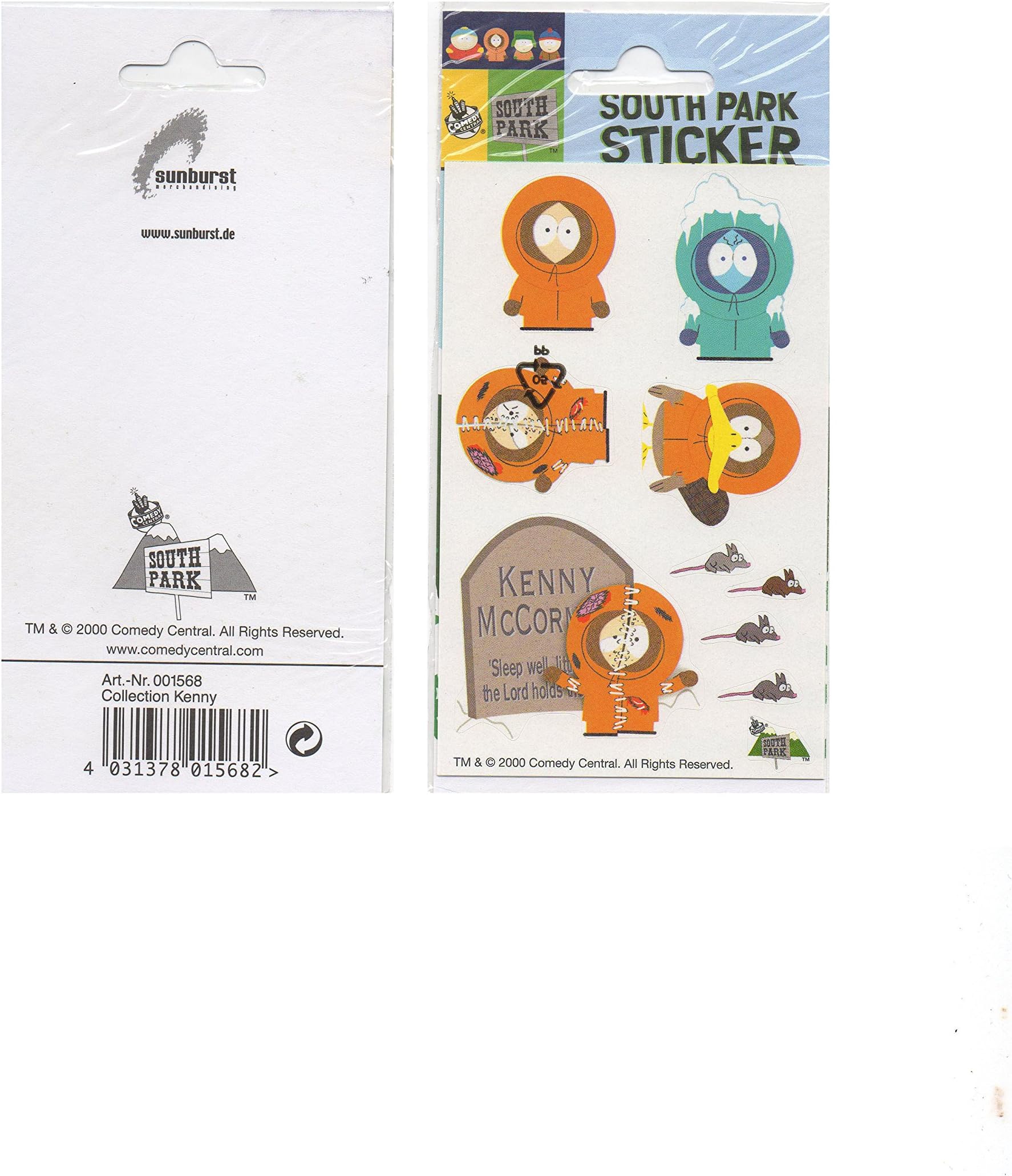 South Park Sticker Comedy Central Kenny