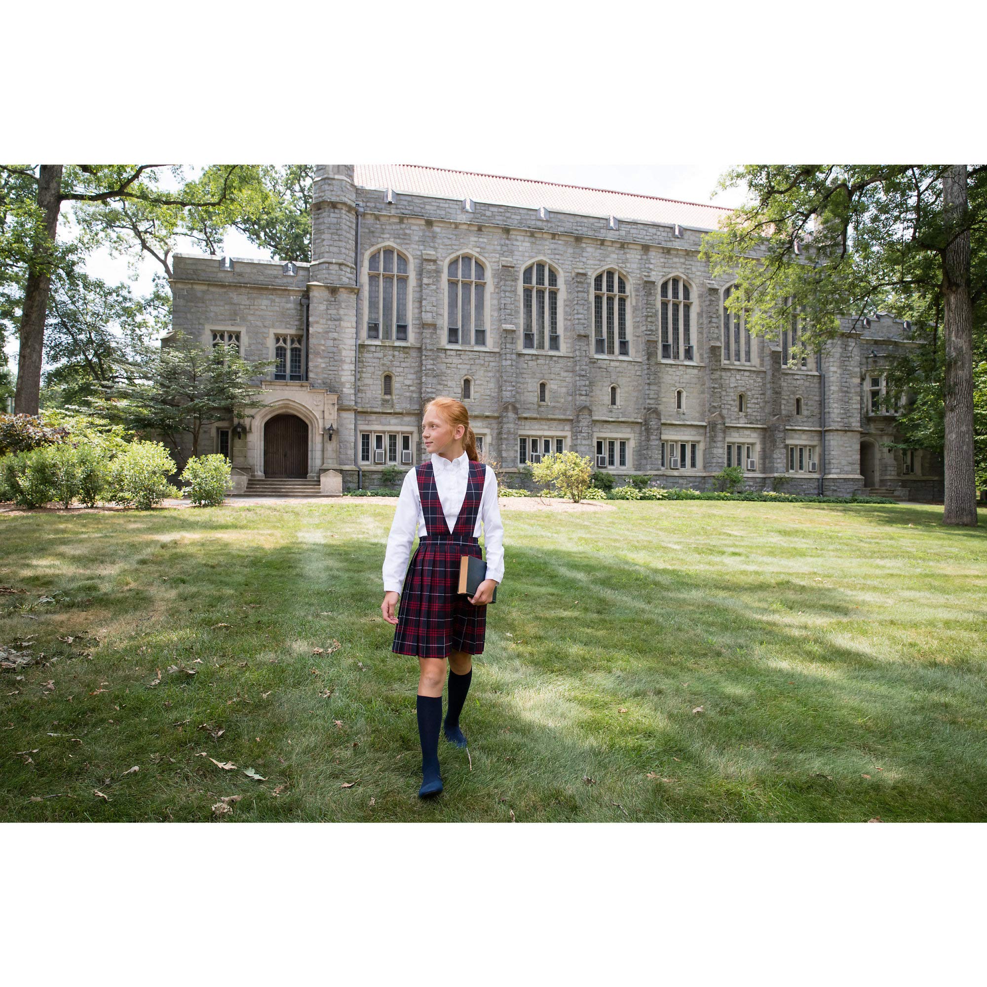 French Toast Girls' Fitted Wrinkle-Resistant Long Sleeve Oxford Shirt