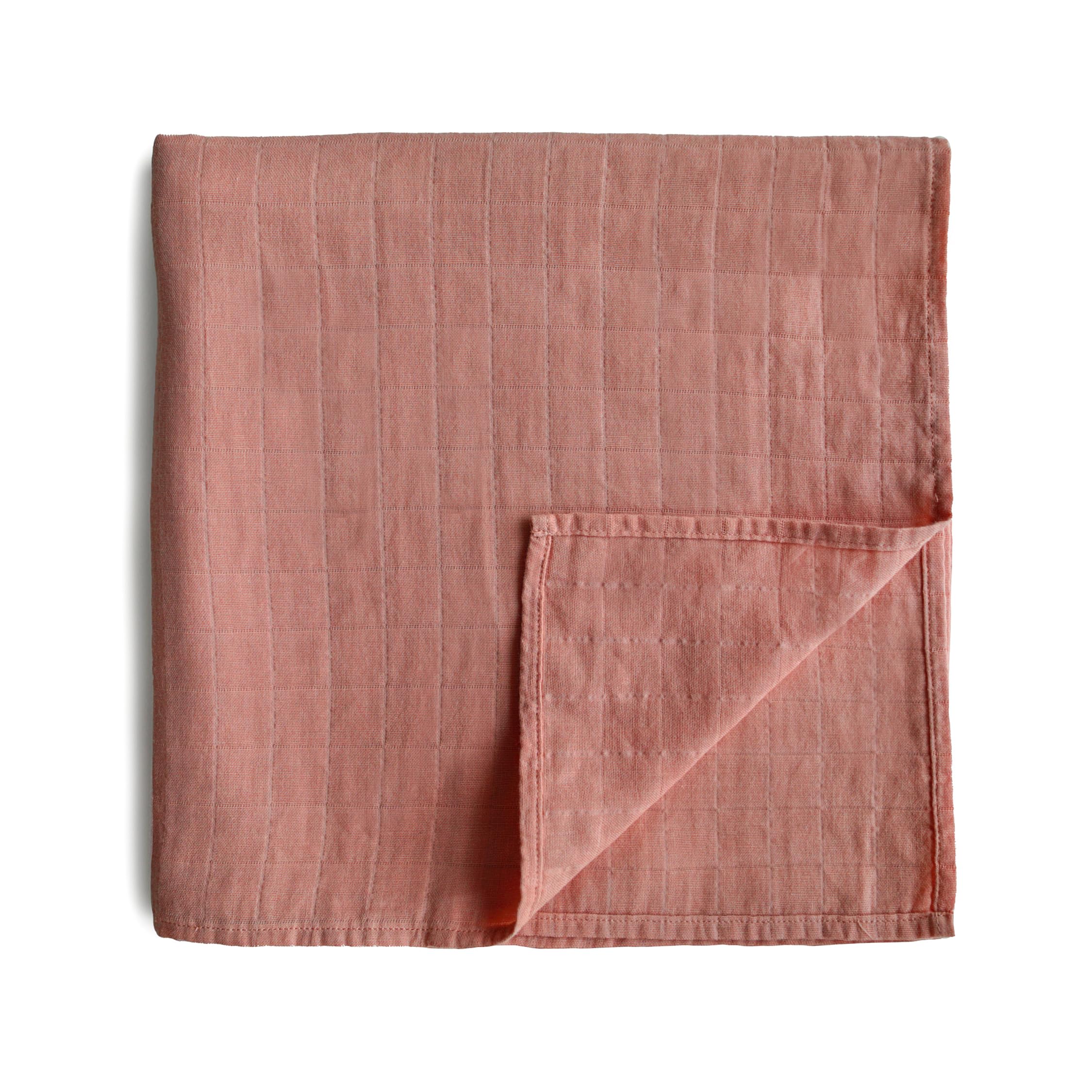 Mushie Muslin Baby Swaddle Blanket | Baby & Toddler Swaddle | Material: 100% Organic Cotton | Pre-Washed for Softness | Breathable | Keep Child Warm & Cuddly (Cedar)