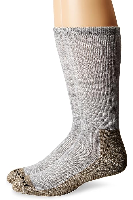 Carhartt Men's Midweight Cotton Blend Steel Toe Boot Socks - Grey - 2 Pack