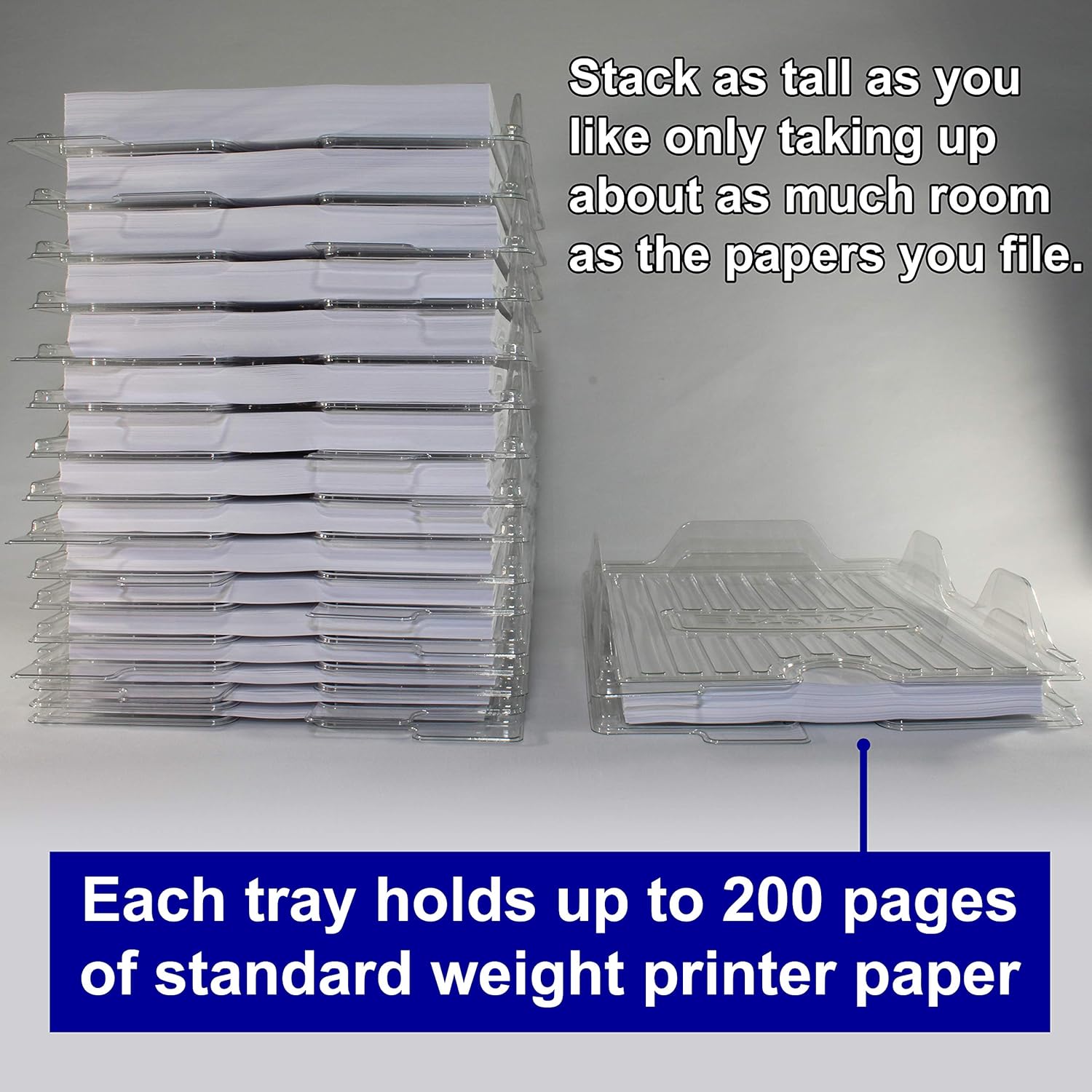 EZSTAX File Organizers - Letter Size, Stackable Trays For Desk - For Office Files, Mail, Documents - 12 Pack: Home Improvement