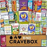 CRAVEBOX Healthy Snack Box (35 Count) Halloween Variety Pack Care Package Gift Basket Kid Men Women Adult Nuts Health Nutrition Assortment College Back to School