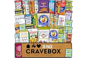 CRAVEBOX Healthy Snack Box (35 Count) Christmas Variety Pack Care Package Gift Basket Kid Men Women Adult Nuts Health Nutrition Assortment College Back to School