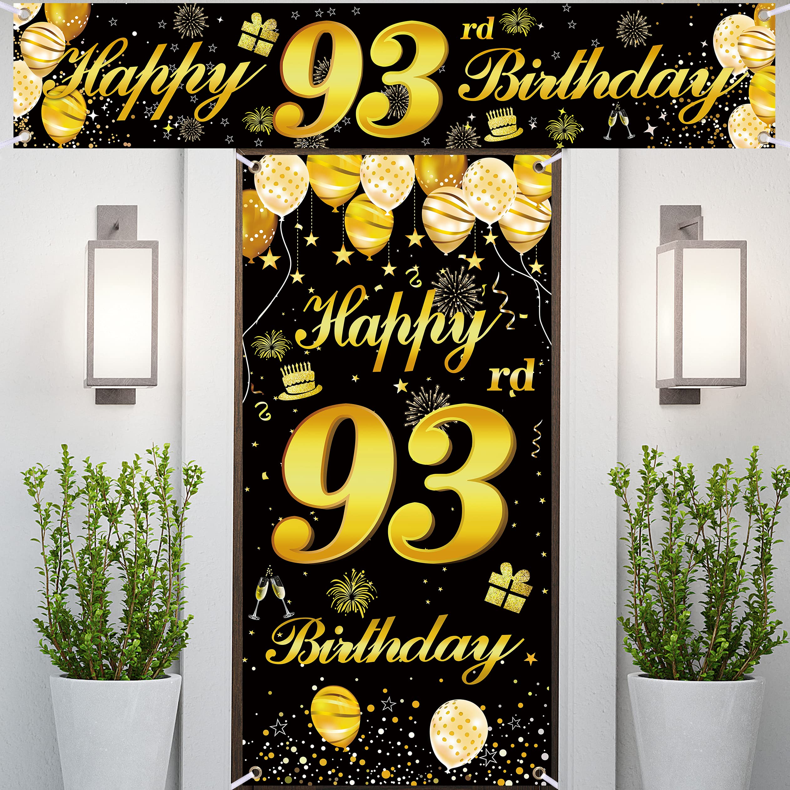 93rd Happy Birthday Door Banner IMISI Birthday Decorations Birthday Backdrop Decorations for a Party
