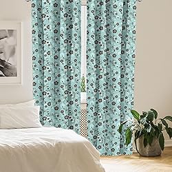 Lunarable Vintage Window Curtains, Nostalgic Flower