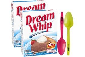 Dream Whip Whipped Dessert Topping Mix 2.6-Ounce Box (Pack of 2) with By The Cup Mood Spoons