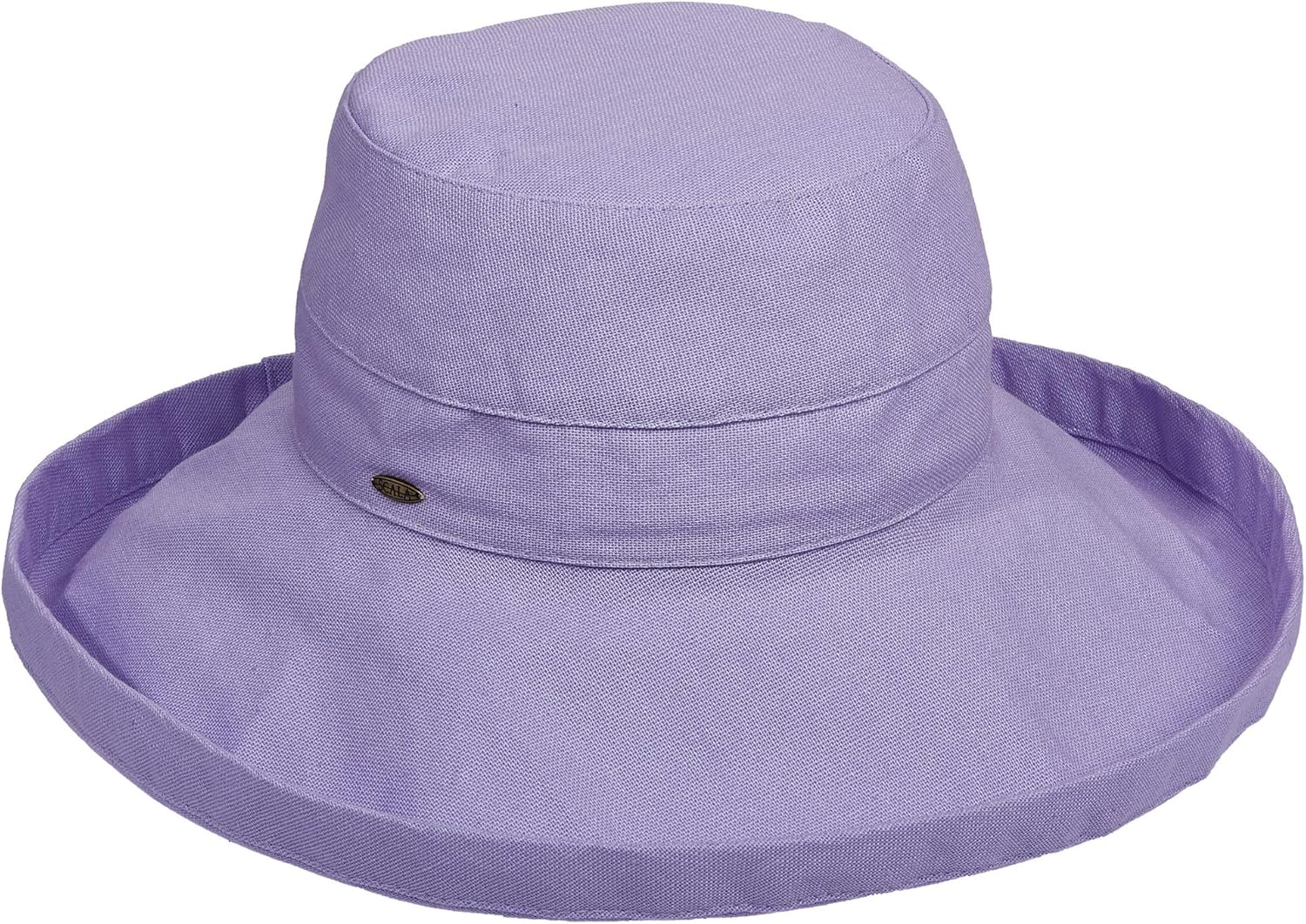 SCALA Women's Cotton Big Brim Hat with Inner Drawstring, Lavender, One