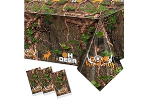 Containlol Hunting Tablecloths Camo Birthday Party Decorations Camo Table Covers Plastic Hunting Table Decorations for Hunting Camo Baby Shower Party Supplies(3 Piece)