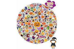 YETONAMR 300 PCS Halloween Stickers for Kids, Halloween Pumpkin Stickers Bulk for Water Bottles, Vinyl Waterproof Stickers for Halloween Party Favors Crafts Games Halloween Gifts for Kids Teens Adults