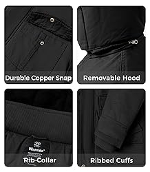 wantdo Men's Winter Coats Sherpa Lined Parka Jacket