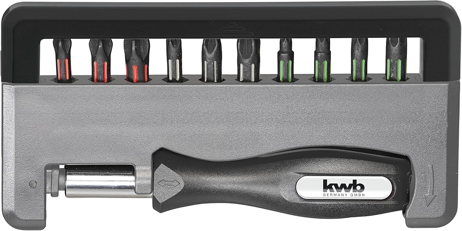 kwb 152010 Cell Phone Torsion Bit Box - 12-TLG. incl. Bit holder and handle, Multicolor, Variety pack