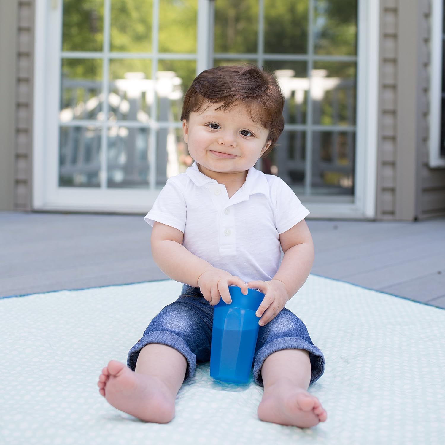 Dr. Brown's Cheers 360 Spoutless Training Cup, 9m+, 10 Ounce, Blue/Aqua, 2 Count : Baby