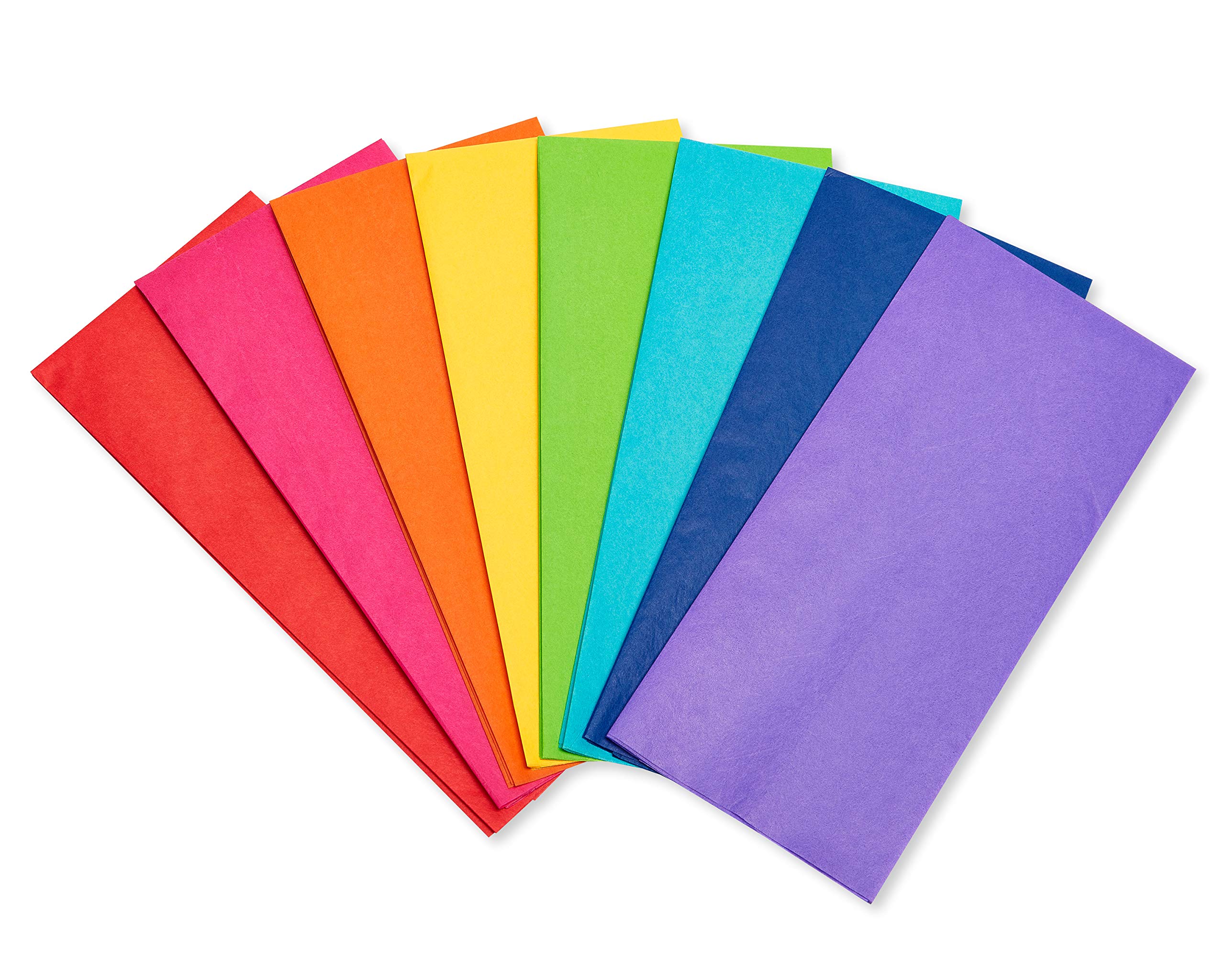 American Greetings Rainbow Tissue Paper, 40 Sheets (8 colors, 20 in. x 20 in.) for Birthdays, All Occasions, Gift Bags and Boxes, Gift Wrap, Crafts, Paper Flowers, Pom Poms, and More