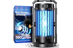 EVOLPOL Bug Zapper Outdoor, 4 in 1 Mosquito Zapper with 5000mAh Battery, Portable & Rechargeable Fly Zapper with Spotlights, Cordless Fly Trap for Camping, Patio, Garden, Indoor
