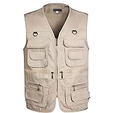 LISUHEPEAL Men’s Fishing Vest Summer Outdoor Work Safari Travel Photo Vest with Multi Pockets