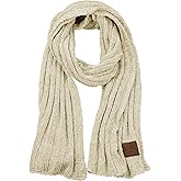 C.C Women's Ultra Soft Chenille Ribbed Thick Warm Knit Shawl Wrap Scarf