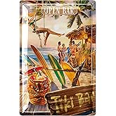 LANOLU Vintage Tin Sign Tiki Bar Decor, Bar Signs, 12x8