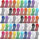 Hercicy 39 Pairs Non Slip Skid Socks with Colorful Non Slip Ankle Socks for Men Women's Sports Yogapilates
