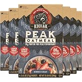 Kodiak Cakes Peak Instant Oatmeal Packets, Berries &amp; Cream, High Protein,100% Whole Grains, 6 box with 4 packets each (Total of 24 packets)