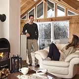 Relaxdays 5-Piece Fireplace Tool Set Steel Black Modern Stand Tongs Shovel Broom view 3