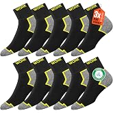 SOXCO WORK Men's Quarter Socks Black 10 Pairs