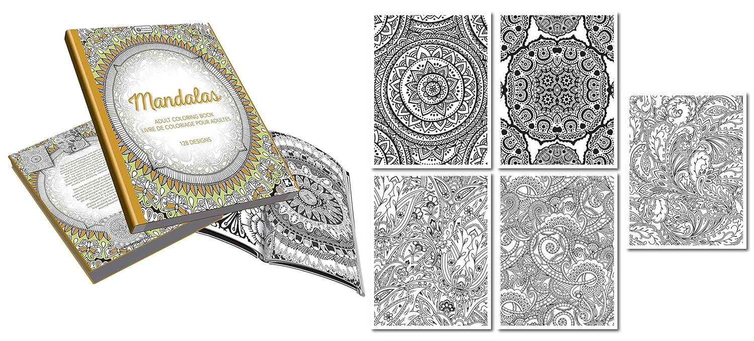 Download 128 Page Adult Coloring Book Mandalas Hard Cover Amazon In Toys Games