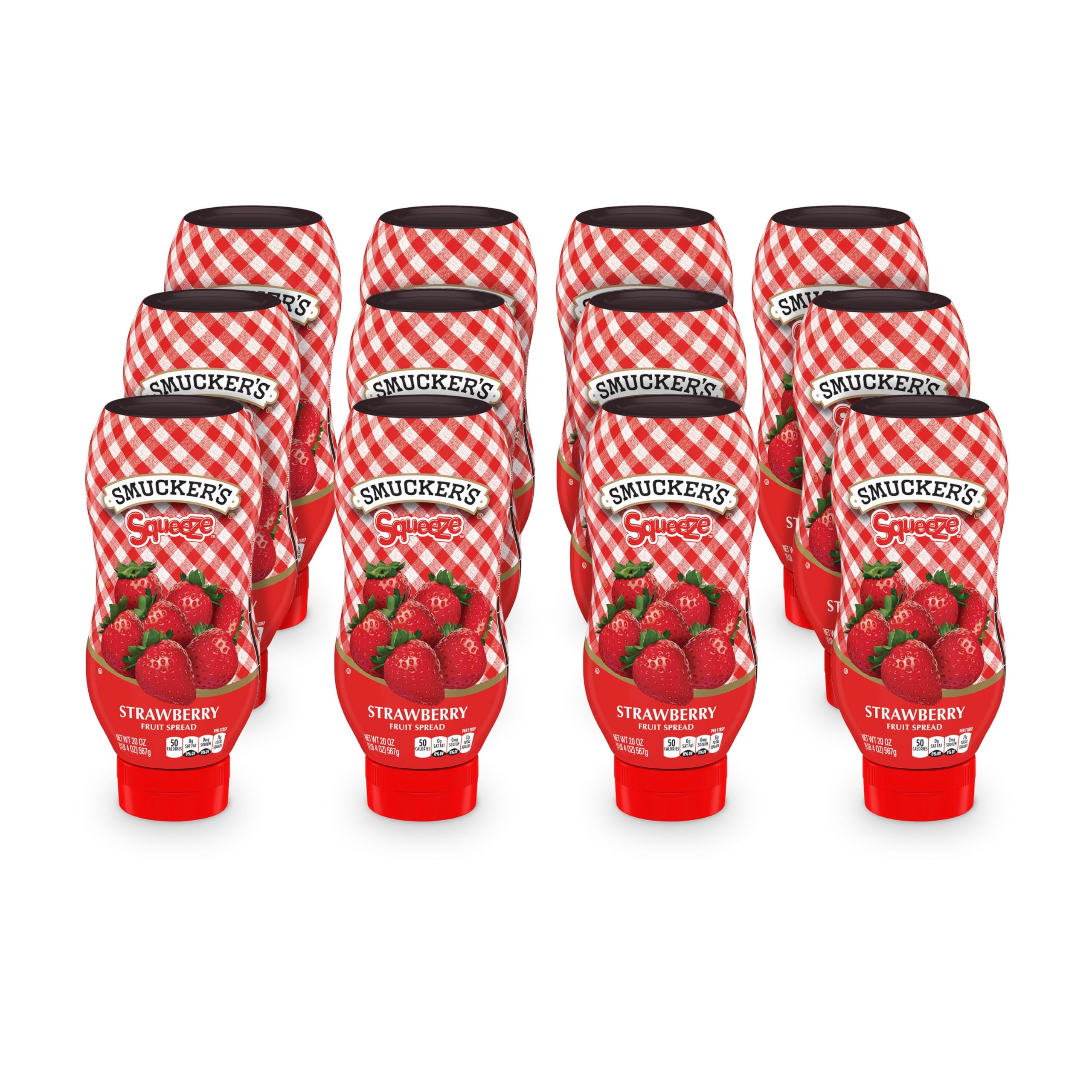 Smucker's Strawberry Squeezable Fruit Spread, 20 Ounces (Pack of 12) Image Smucker's Strawberry Squeezable Fruit Spread, 20 Ounces (Pack of 12) Image