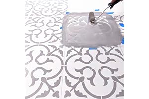 STENCILIT® Scandinavian Tile Stencil for Floors - Repositionable for a 12x12 Tile Stencil, Concrete Stencils for Patio, Tile Stencils For Painting Floors