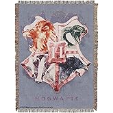 Northwest Harry Potter Woven Tapestry Throw Blanket, 48" x 60", Houses Together