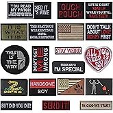 20 Pieces Patches Tactical Morale Embroidery Patches, Military Funny Patch Full Embroidered Appliques for Tactical Gear