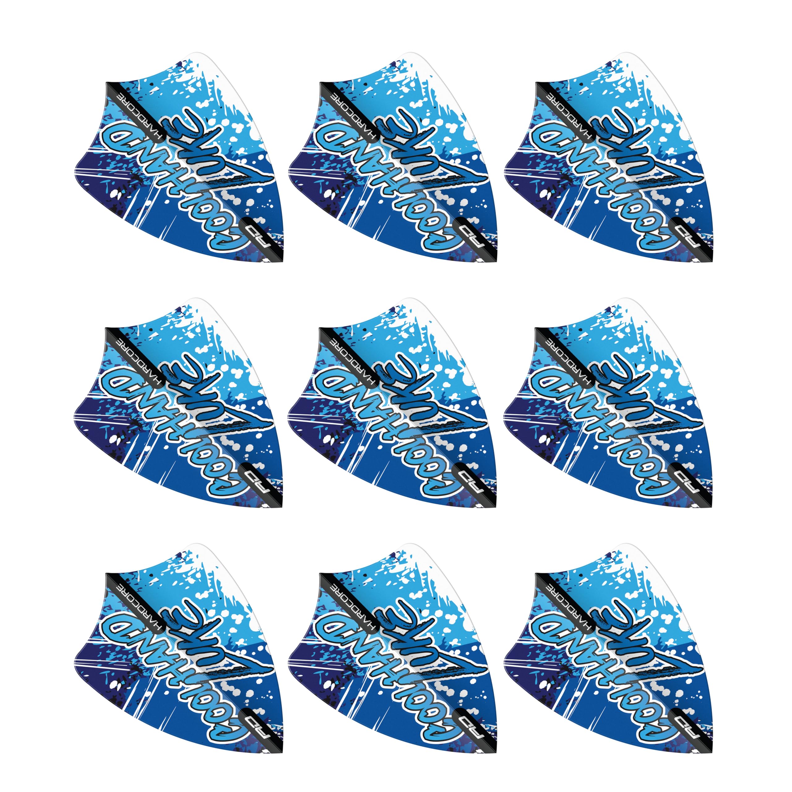 RED DRAGON Luke Humphries World Champion Blue and White Freestyle Dart Flights 3 Sets Per Pack (9 Dart Flights in total)