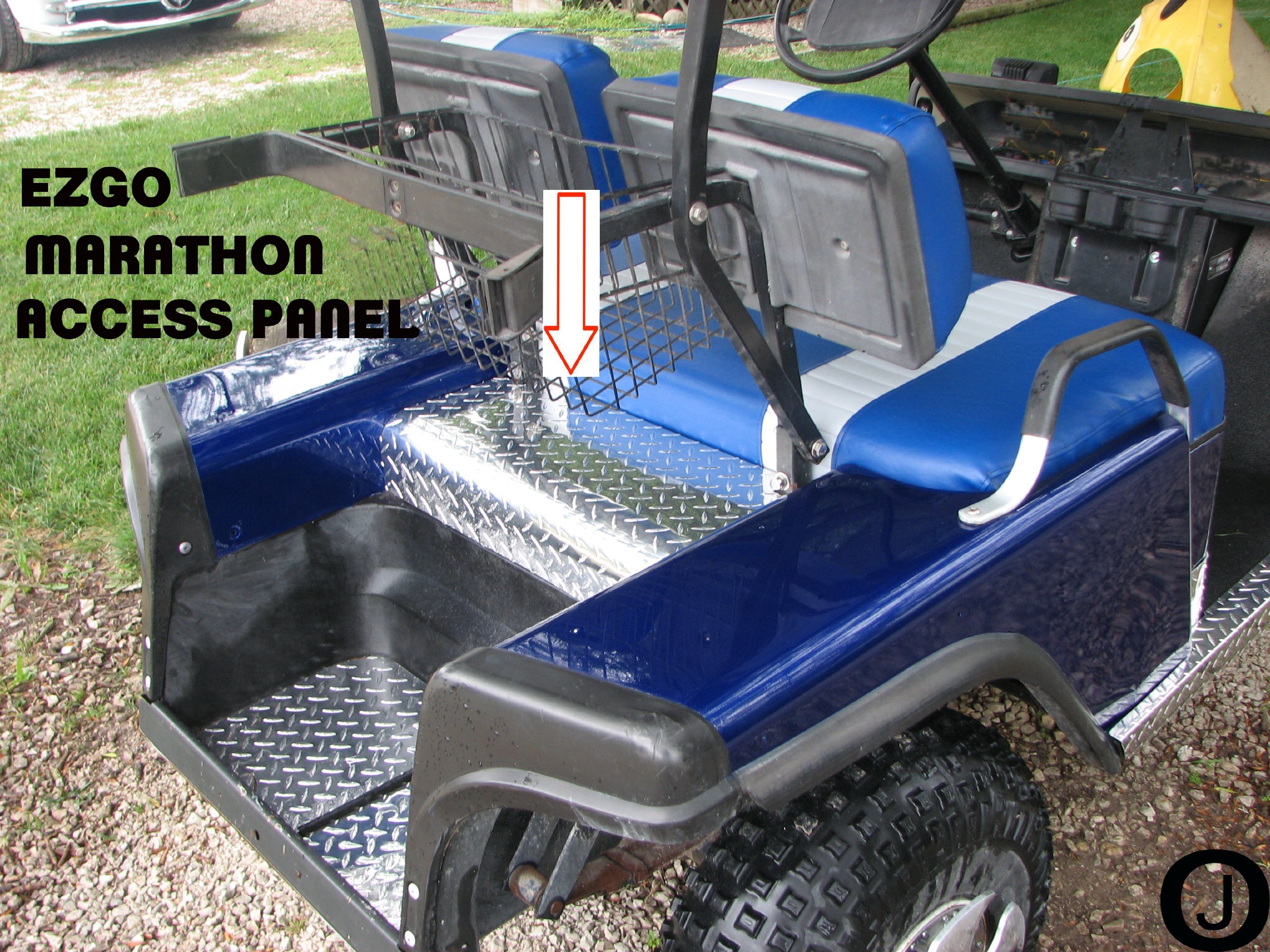Ezgo Marathon Golf Cart Diamond Plate Access Panel Cover
