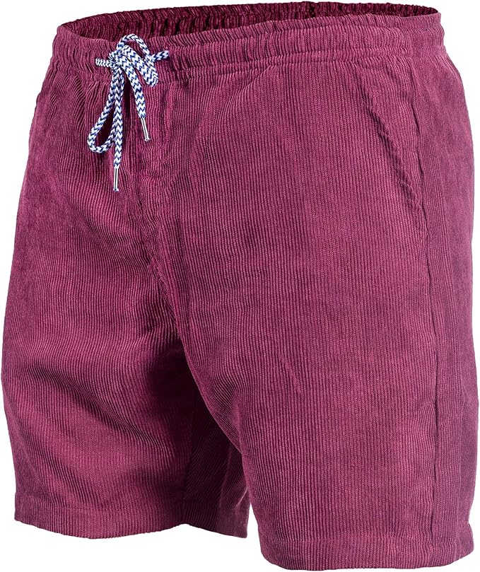 mens corduroy shorts elastic waist