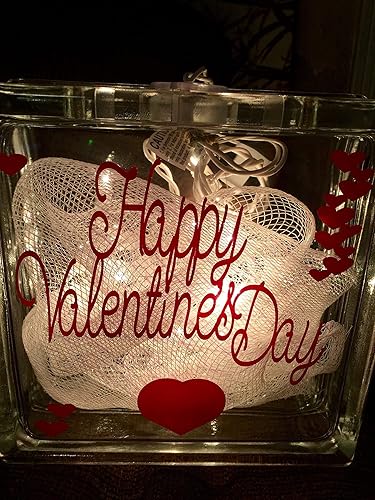 Amazon Com Valentine S Day Glass Block With Lights Valentine S