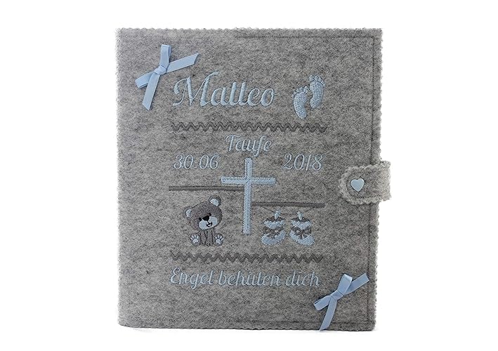 Personalisiertes Taufbuch, Taufalbum DIN A5, Geschenk zur Taufe, Taufgeschenk, Erinnerungsalbum, mit 36 Innenseiten zum Ausfü