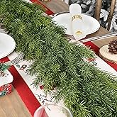 Artgar 6 Ft Realistic Christmas Cedar Garland, Thick Faux Green Garland, Real Touch Artificial Greenery Pine Garlands for Home Table Mantle Stairs Railing Window Outdoor Holiday Xmas Decor