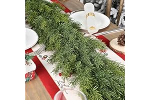Artgar 6 Ft Realistic Christmas Cedar Garland, Thick Faux Green Garland, Real Touch Artificial Greenery Pine Garlands for Home Table Mantle Stairs Railing Window Outdoor Holiday Xmas Decor