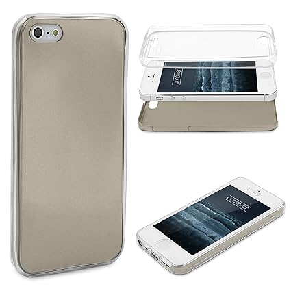 Urcover Metalloptik 360 Grad Hülle kompatibel mit Apple iPhone 5/5s/SE | TPU in Gold | Ultra Slim Zubehör Tasche Case Handy-C