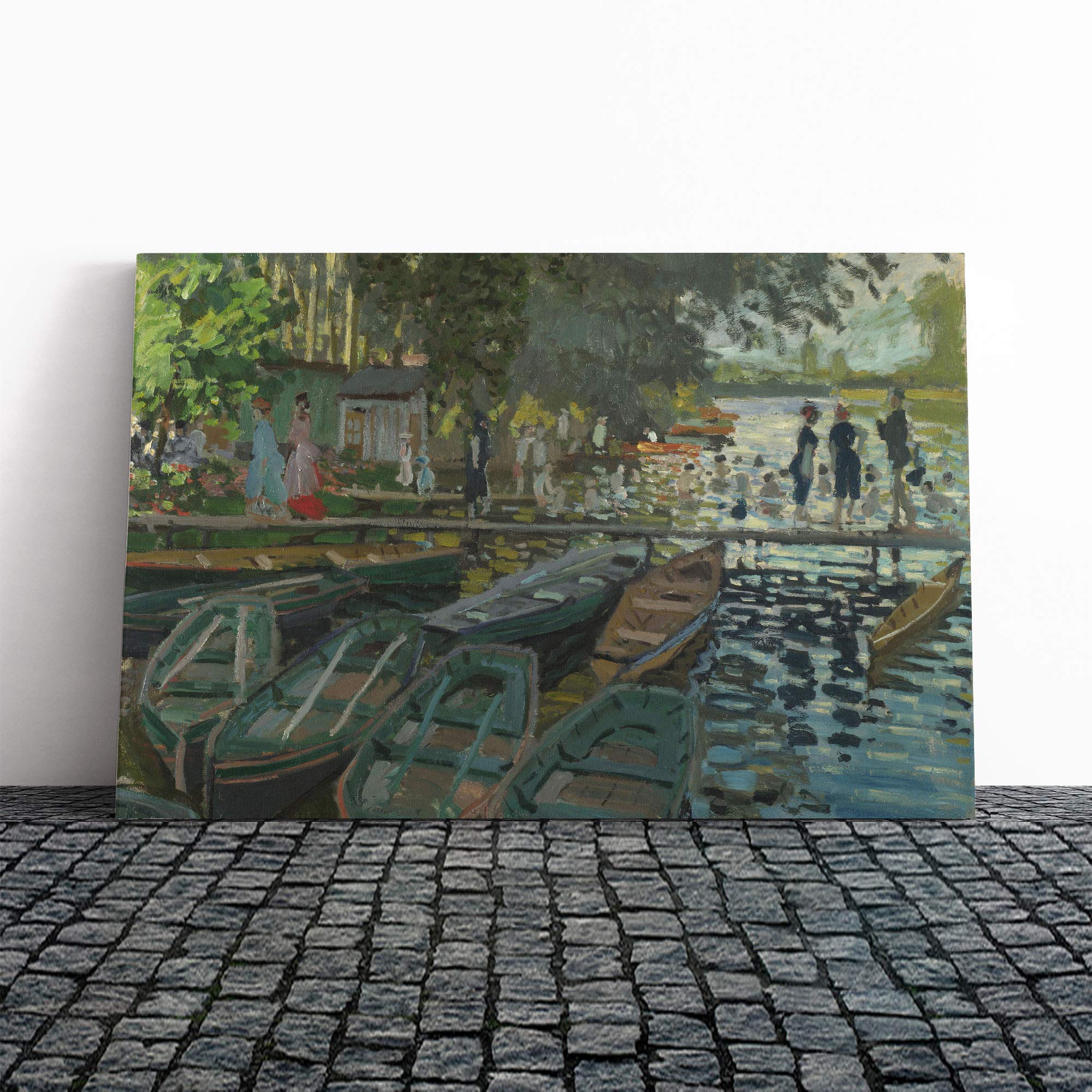 Claude Monet Bathers at La Grenouillere Canvas Print | Gallery Wrapped 30mm Frame Wall Art | 20x14 inches | Ready to Hang | Modern Picture | Living Room Bedroom Lounge Office