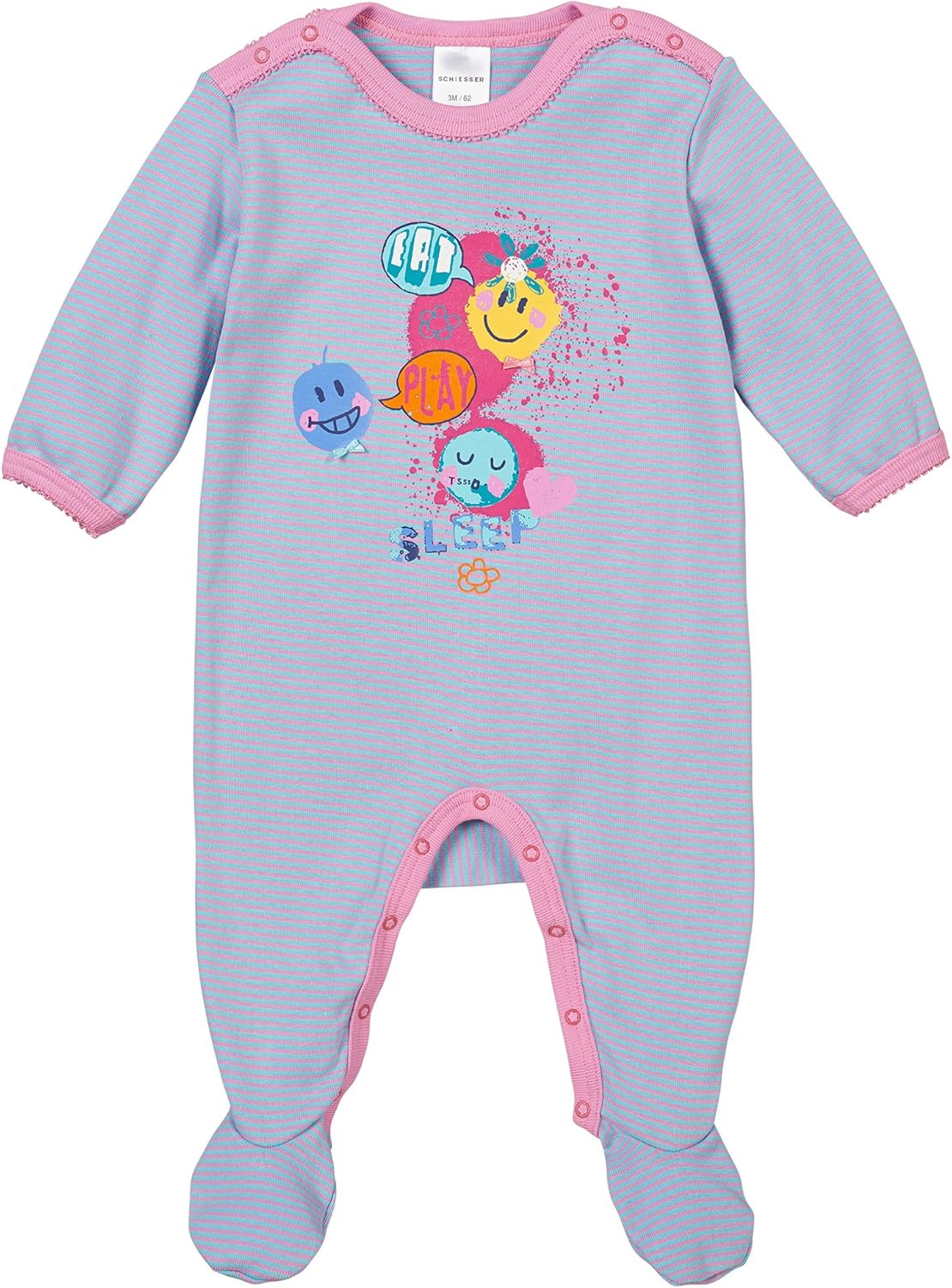 Schiesser Baby Unisex 2 Pack Wrap Bodysuit Short-Sleeved And With Buttons - 100% Organic Cotton - Size 56 To 104 - View #6