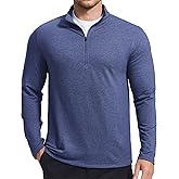 PINSPARK Men's Quarter Zip Up Lightweight Pullover Mock Neck Sweatshirts Long Sleeve Golf shirts Performance Athletic Casual