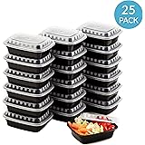 Premium SMALL meal prep containers - 25 Pack of 12OZ Mini Food Storage Bento Box - Reusable BPA Free Microwave and Freezer Safe Portion Control Trays by Upper Midland Products