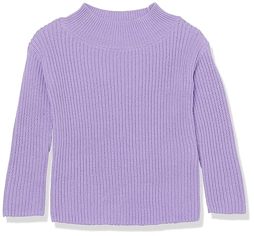 Amazon Essentials Girls' Modern Wide-Neck Pullover Sweater, Purple, X-Small