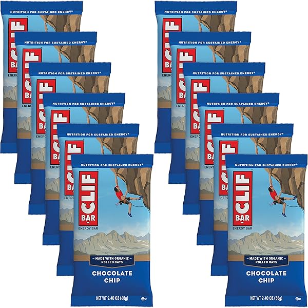 CLIF BAR – ENERGY PROTEIN BARS – CHOCOLATE CHIP – MADE WITH ORGANIC OATS – ENERGY BARS – NON-GMO – (1 COUNT)