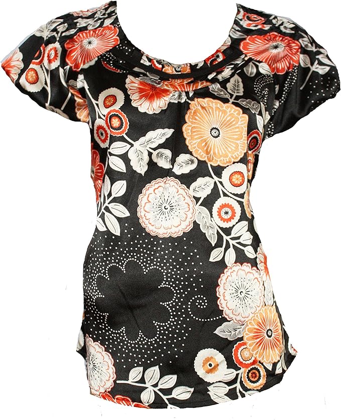 Debenhams Ladies Ex John Rocha Black Short Sleeve Satin Top. RRP: Â£35. Sizes 10-18.: Amazon.co 