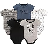 Yoga Sprout Cotton Bodysuit, 5 Pack, Wild One, 12-18 Months