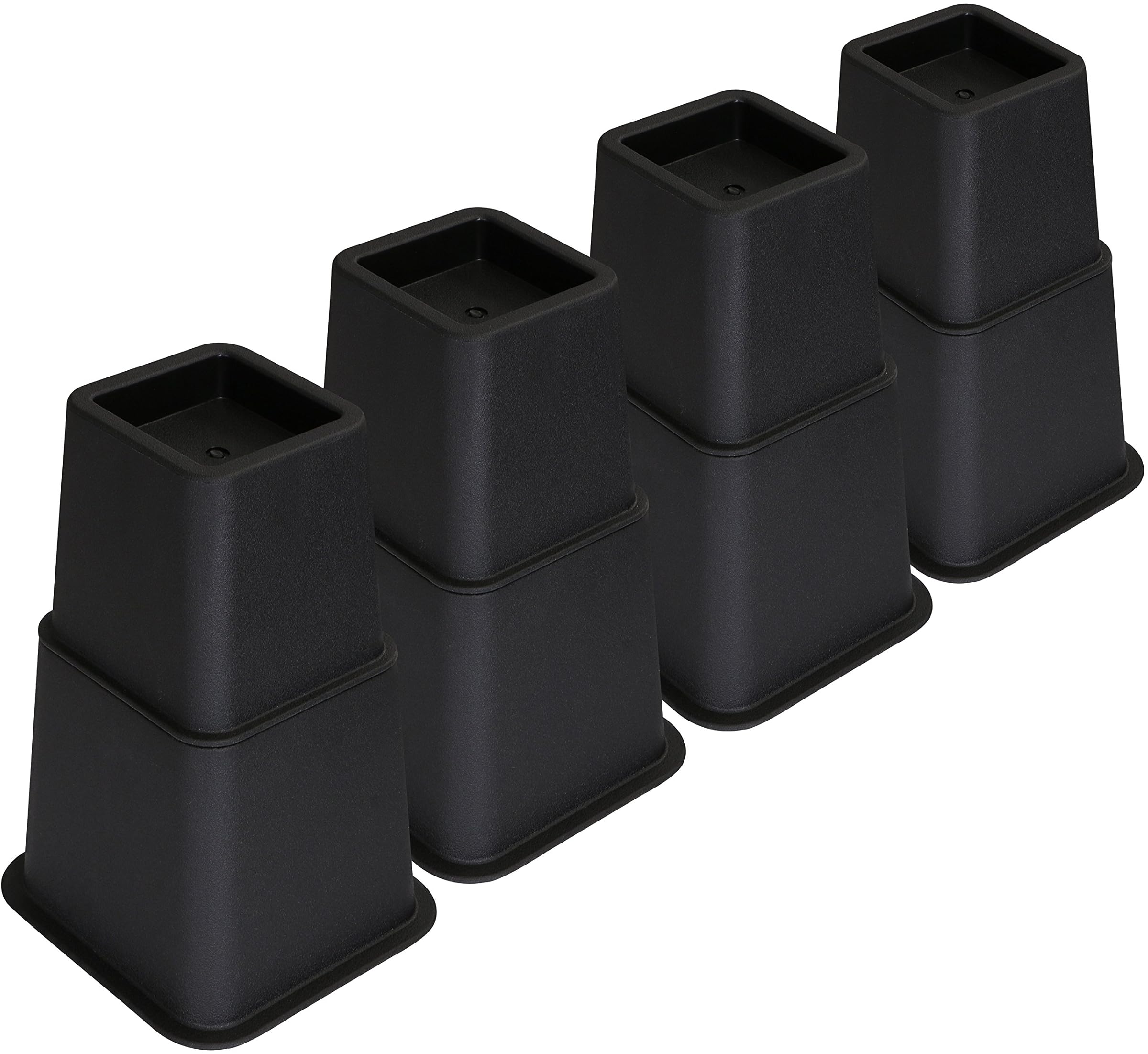 (Black) - Premium Adjustable Furniture Risers - 5 to 23cm Bed Riser, Table Riser, Chair Riser or Sofa Riser - 8 Piece Set (Black) - by Utopia Bedding
