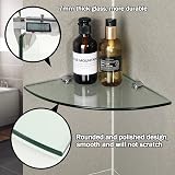 SAYAYO Glass Corner Shelf 2 Pack 250mm Tempered Glass with Chrome Brackets view 4