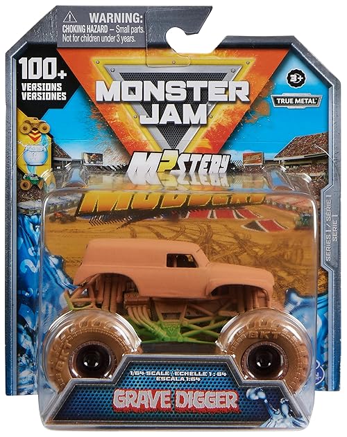 Monster Jam, Mystery Mudders, Official Die-Cast Monster Truck, Wash To Reveal, 1:64 Scale (Styles Will Vary)